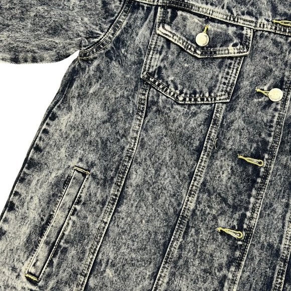 Fantastic Fawn Blue Jean Jacket Relaxed Fit Distressed Denim Jacket  IFJ10544 - Picture 8 of 9